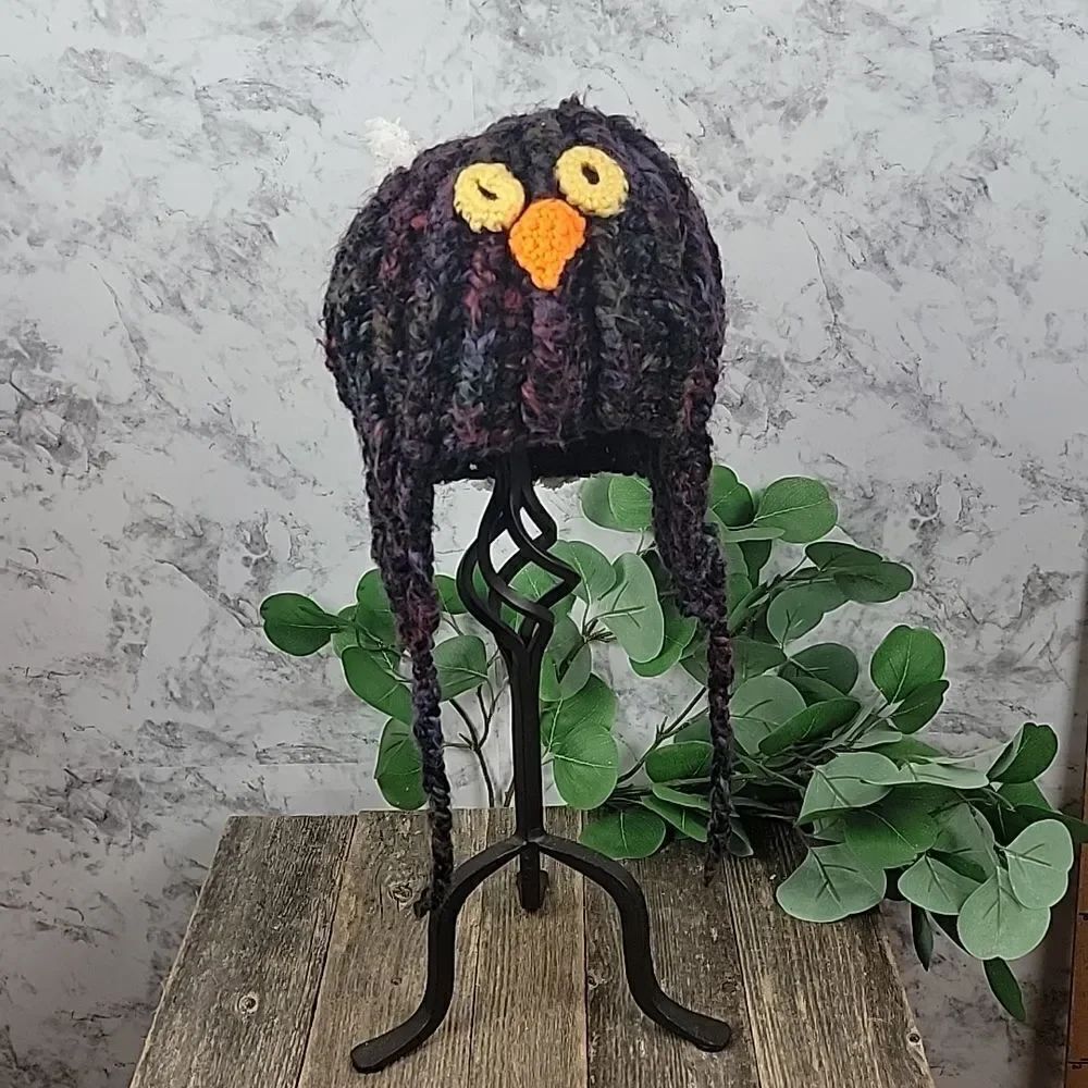 Handmade earflap beanie chicken One Size